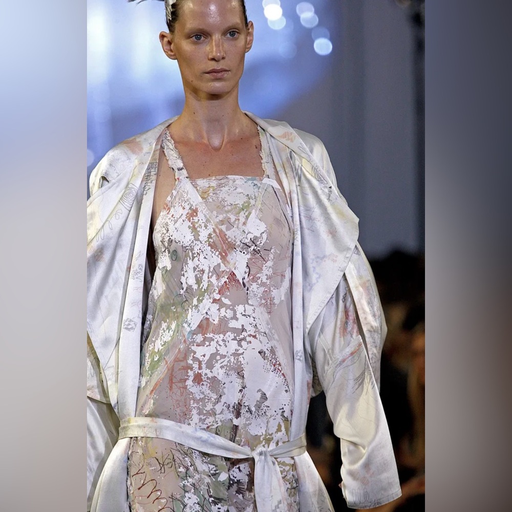 Stunning new with tags Alexander Wang 100% silk overall paint splash dress.
